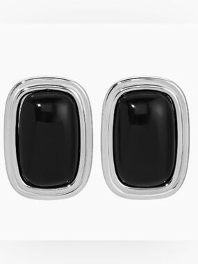 Heaven Mayhem Black and Silver Tone Ribbon Earrings